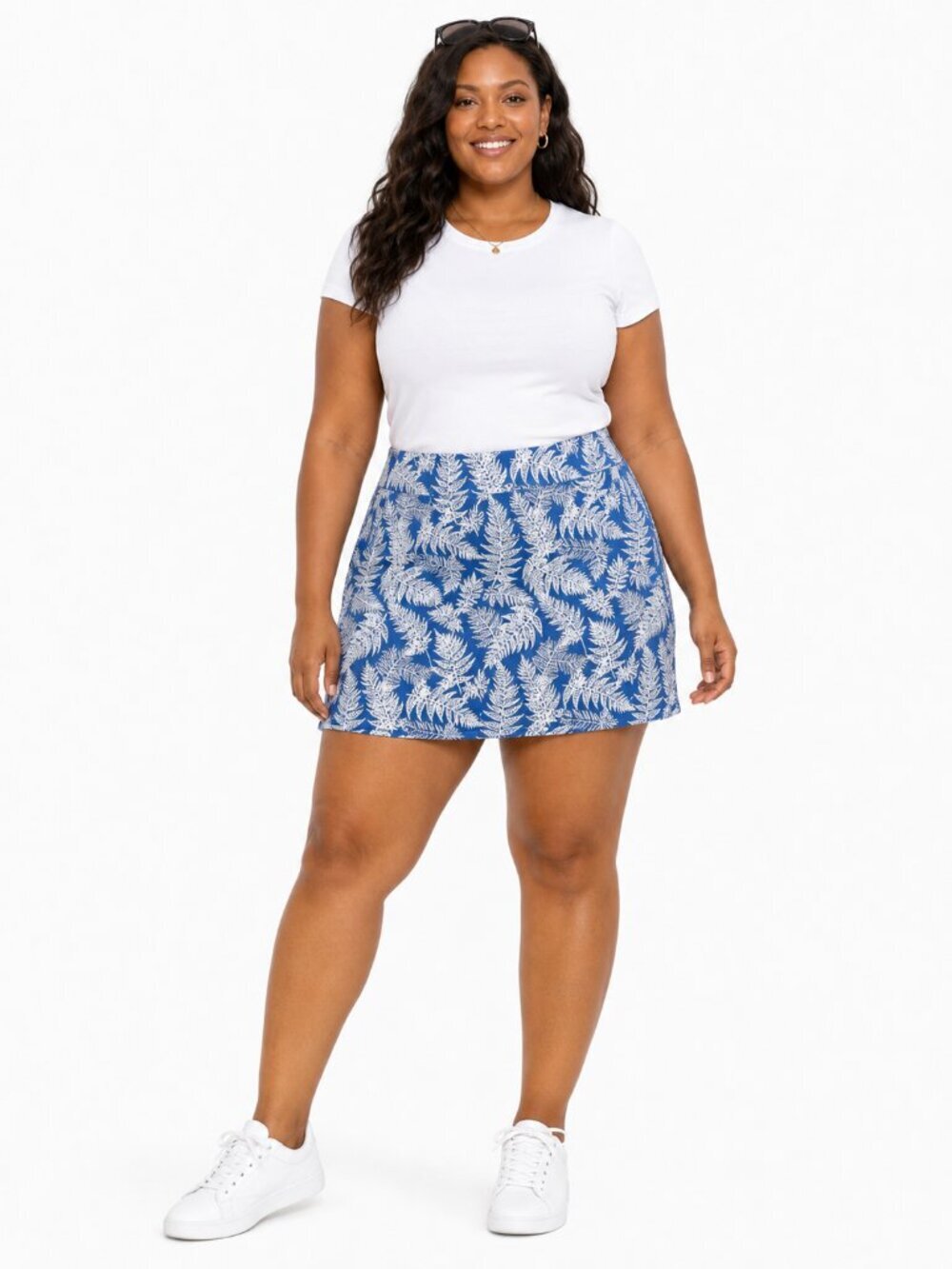 Tranquility by Colorado Clothing Blue Fern Golf Tennis Skort Size XXL